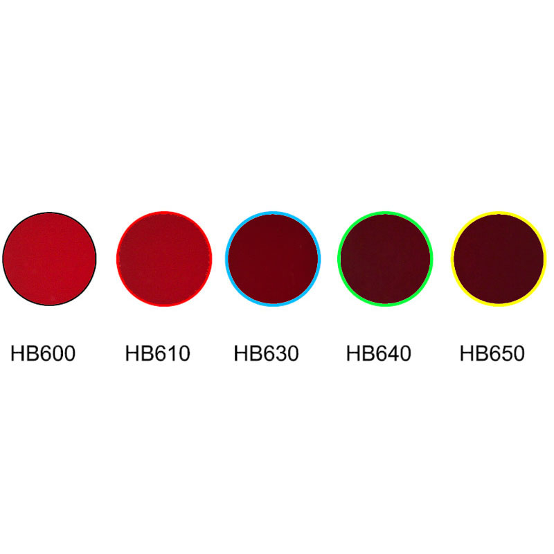 लाल कांच रंगीन फिल्टर ऑप्टिकल कट ऑफ ग्लास HB600 HB610 HB630 HB640 HB650