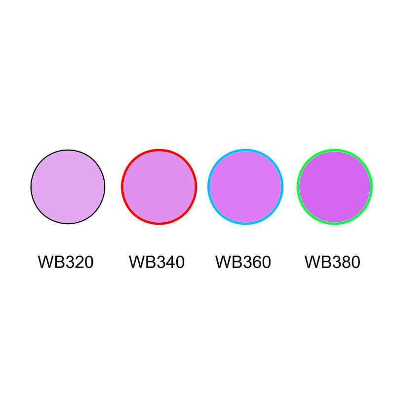कट-ऑफ फिल्टर अल्ट्रा वायलेट रंग का ग्लास WB320 WB340 WB360 WB380