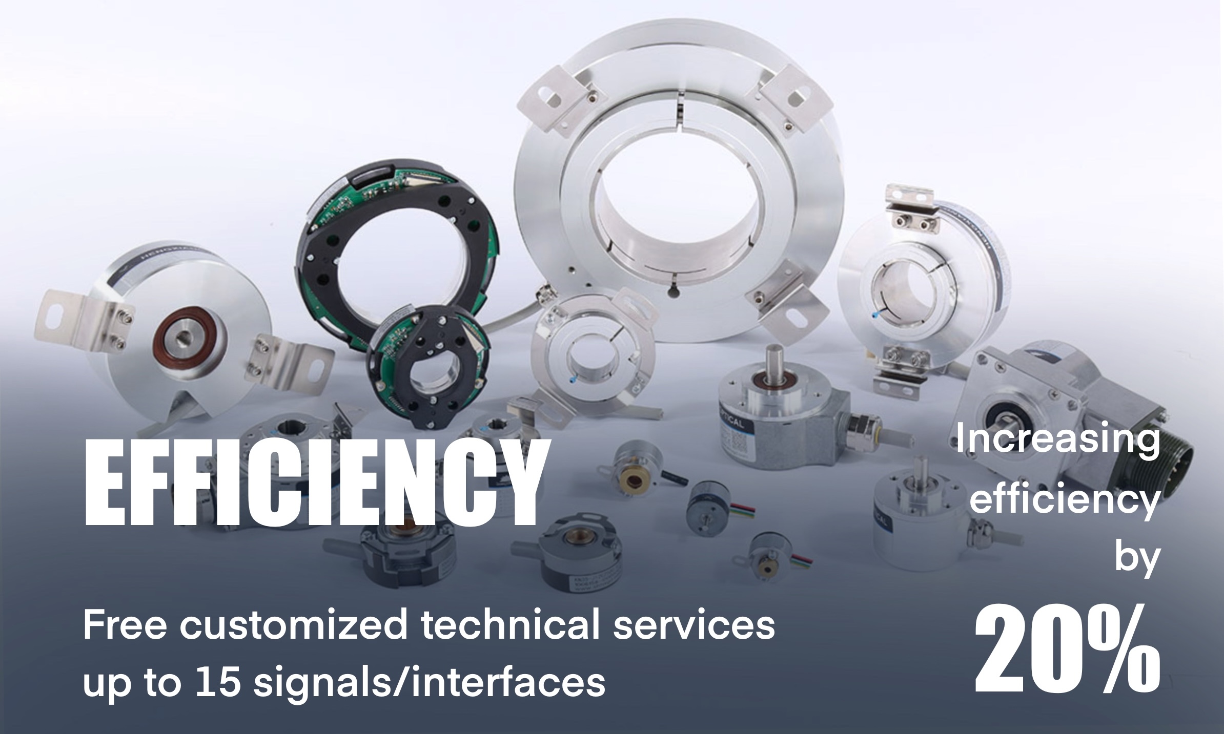 खोखले शाफ्ट के साथ अल्ट्रा थिन 58 मिमी बाहरी व्यास 12-22 मिमी इनरिमेंटल एनकोडर K58